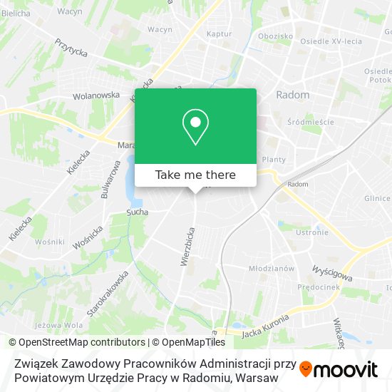 Związek Zawodowy Pracowników Administracji przy Powiatowym Urzędzie Pracy w Radomiu map