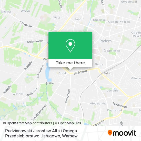 Pudzianowski Jarosław Alfa i Omega Przedsiębiorstwo Usługowo map