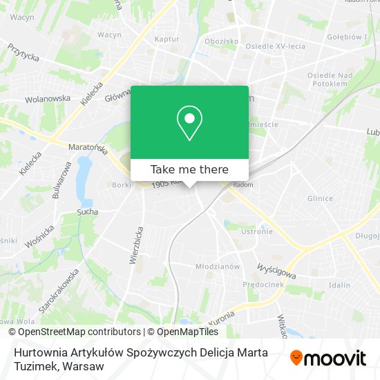 Hurtownia Artykułów Spożywczych Delicja Marta Tuzimek map