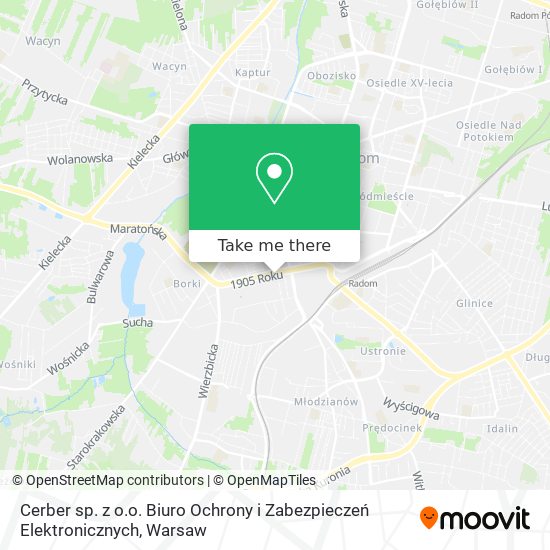 Cerber sp. z o.o. Biuro Ochrony i Zabezpieczeń Elektronicznych map