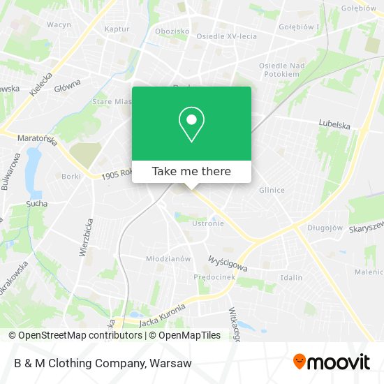 B & M Clothing Company map