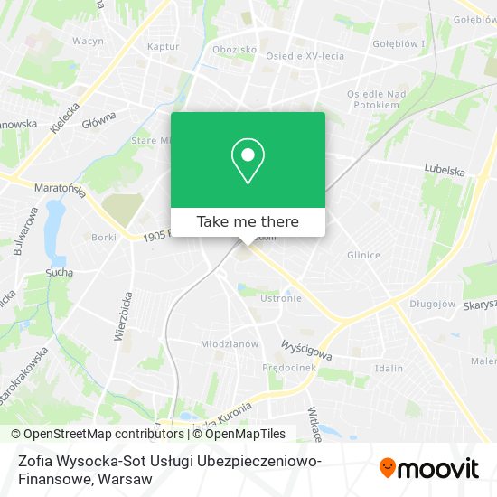 Zofia Wysocka-Sot Usługi Ubezpieczeniowo-Finansowe map