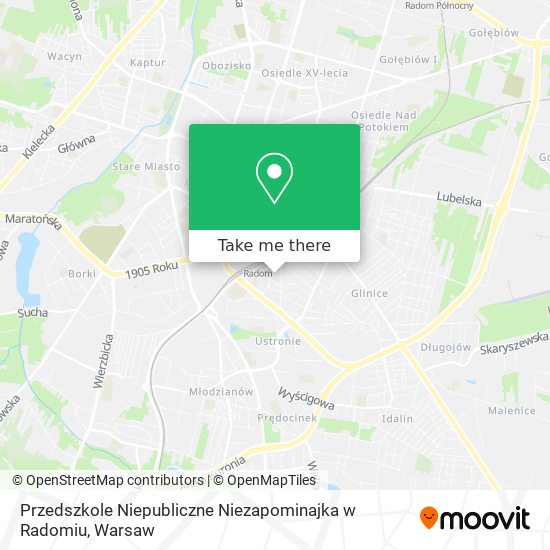 Przedszkole Niepubliczne Niezapominajka w Radomiu map