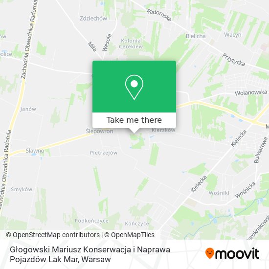 Głogowski Mariusz Konserwacja i Naprawa Pojazdów Lak Mar map