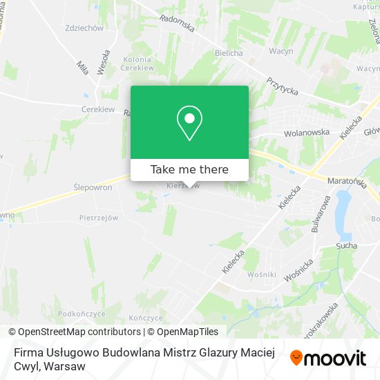 Firma Usługowo Budowlana Mistrz Glazury Maciej Cwyl map