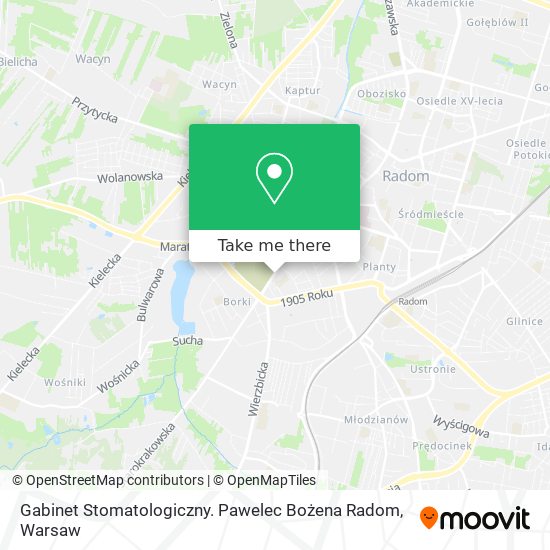 Gabinet Stomatologiczny. Pawelec Bożena Radom map