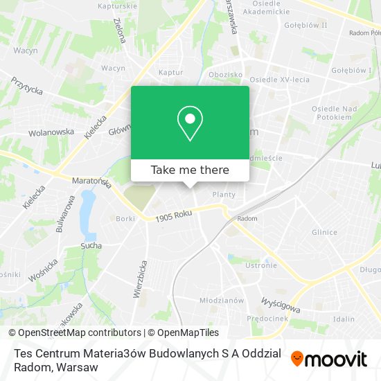 Tes Centrum Materia3ów Budowlanych S A Oddzial Radom map