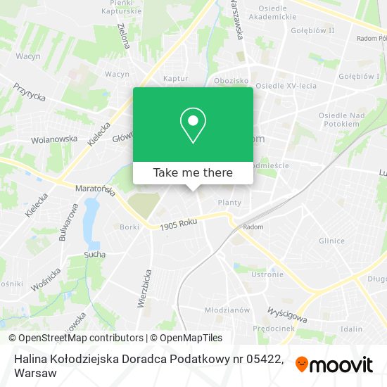 Карта Halina Kołodziejska Doradca Podatkowy nr 05422