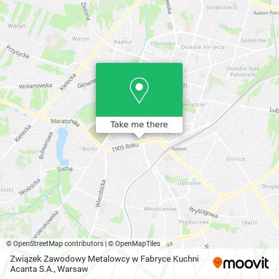 Związek Zawodowy Metalowcy w Fabryce Kuchni Acanta S.A. map