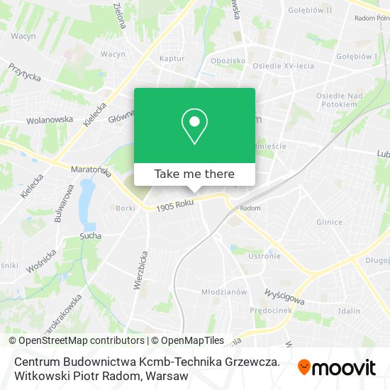 Centrum Budownictwa Kcmb-Technika Grzewcza. Witkowski Piotr Radom map