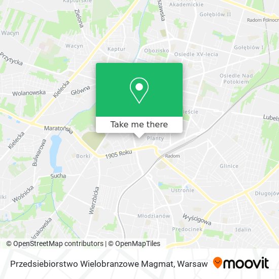 Przedsiebiorstwo Wielobranzowe Magmat map