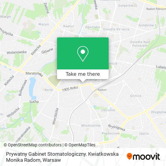 Prywatny Gabinet Stomatologiczny. Kwiatkowska Monika Radom map