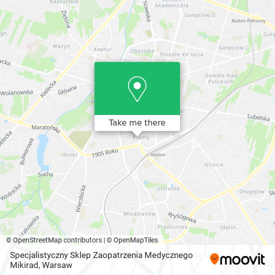 Specjalistyczny Sklep Zaopatrzenia Medycznego Mikirad map