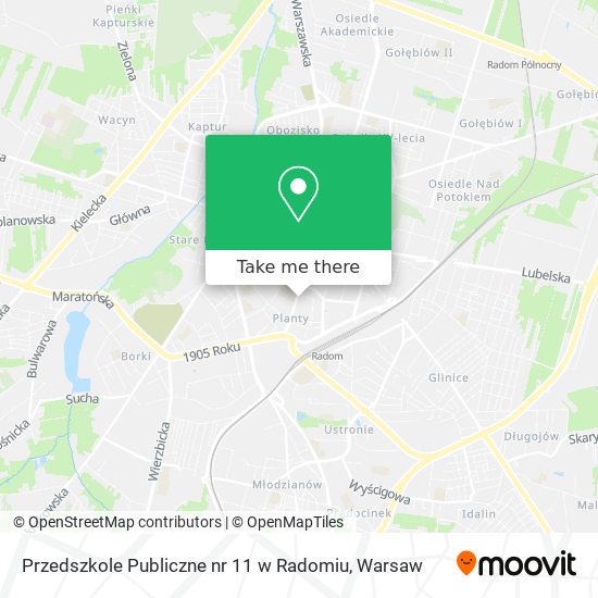 Przedszkole Publiczne nr 11 w Radomiu map