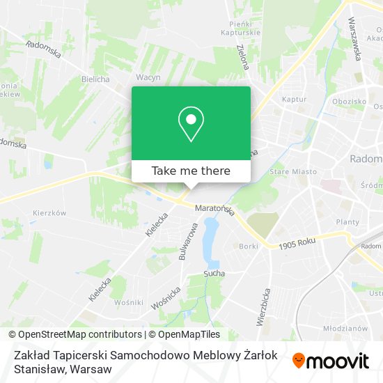 Zakład Tapicerski Samochodowo Meblowy Żarłok Stanisław map