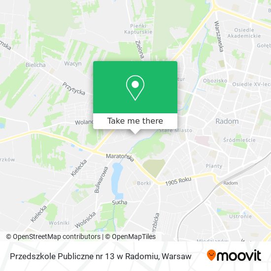 Przedszkole Publiczne nr 13 w Radomiu map