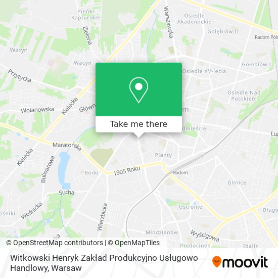 Witkowski Henryk Zakład Produkcyjno Usługowo Handlowy map