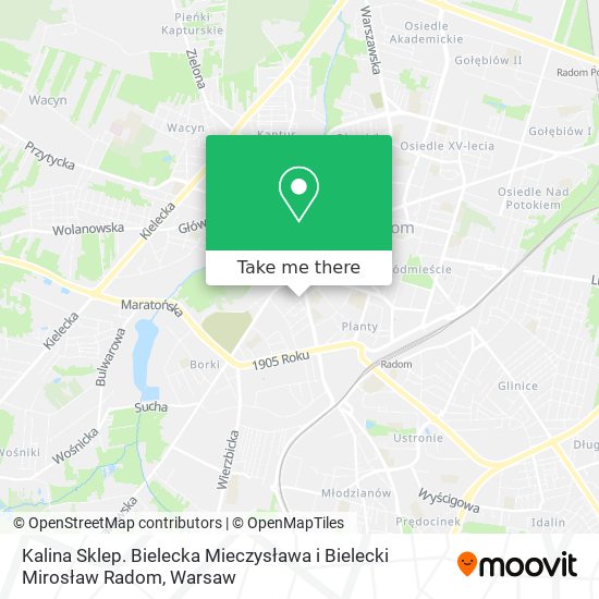 Kalina Sklep. Bielecka Mieczysława i Bielecki Mirosław Radom map