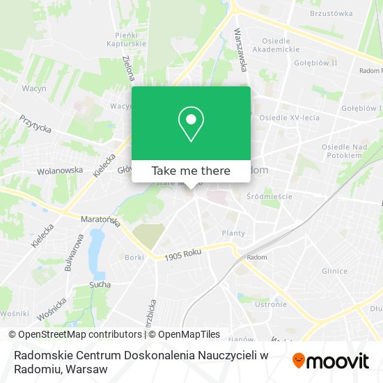 Radomskie Centrum Doskonalenia Nauczycieli w Radomiu map