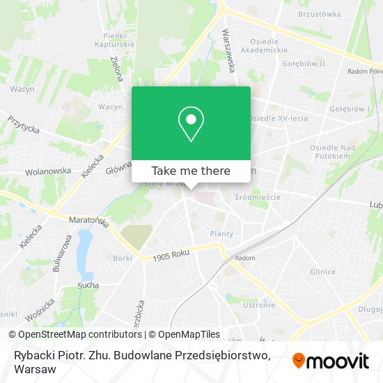 Rybacki Piotr. Zhu. Budowlane Przedsiębiorstwo map