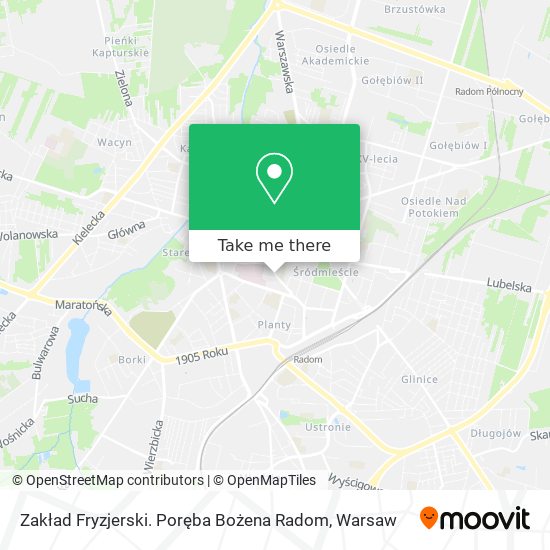 Zakład Fryzjerski. Poręba Bożena Radom map