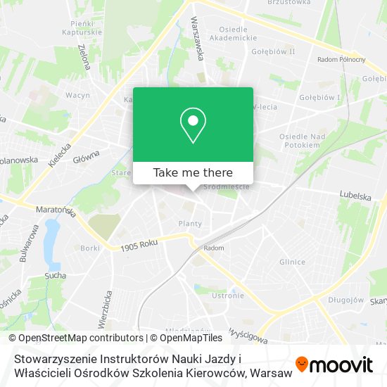 Stowarzyszenie Instruktorów Nauki Jazdy i Właścicieli Ośrodków Szkolenia Kierowców map