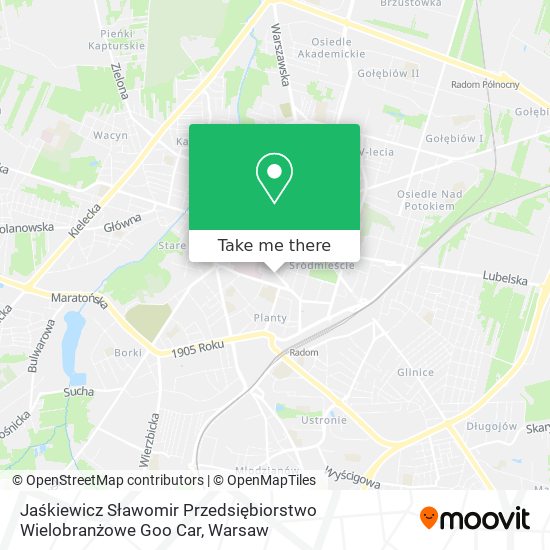 Jaśkiewicz Sławomir Przedsiębiorstwo Wielobranżowe Goo Car map