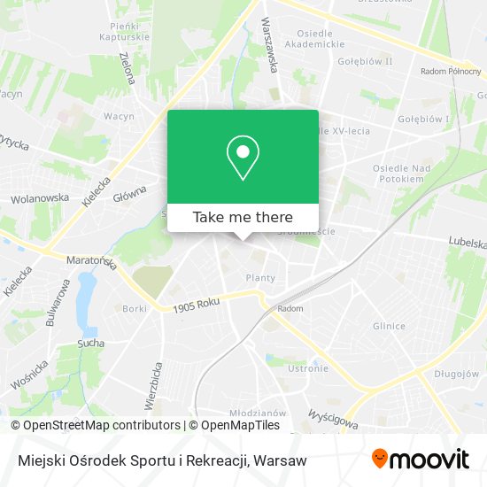 Miejski Ośrodek Sportu i Rekreacji map