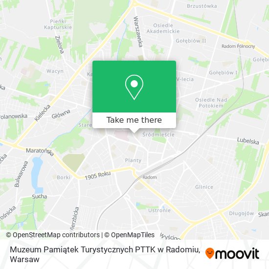 Muzeum Pamiątek Turystycznych PTTK w Radomiu map