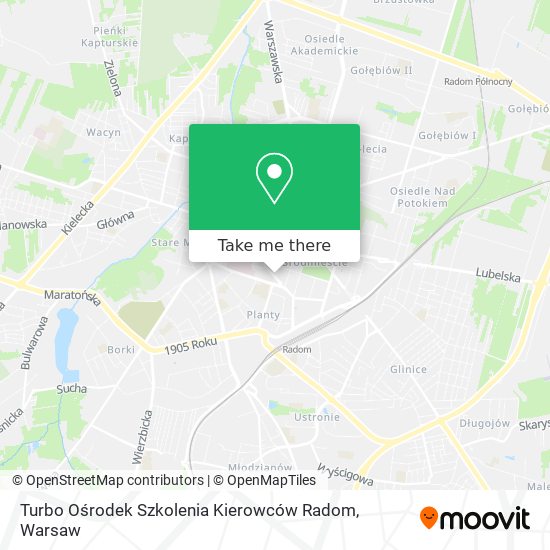 Turbo Ośrodek Szkolenia Kierowców Radom map