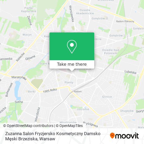 Zuzanna Salon Fryzjersko Kosmetyczny Damsko Męski Brzeziska map