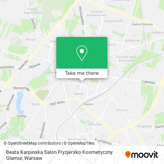 Beata Karpinska Salon Fryzjersko Kosmetyczny Glamur map