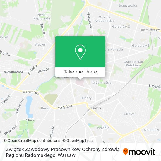 Związek Zawodowy Pracowników Ochrony Zdrowia Regionu Radomskiego map