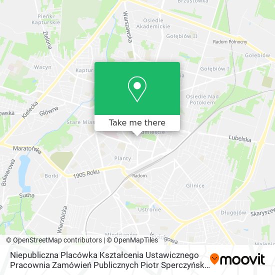 Niepubliczna Placówka Kształcenia Ustawicznego Pracownia Zamówień Publicznych Piotr Sperczyński map