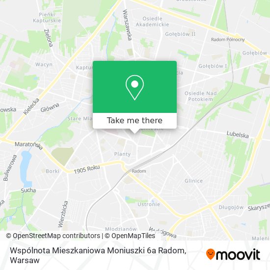 Wspólnota Mieszkaniowa Moniuszki 6a Radom map