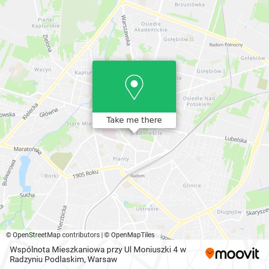 Wspólnota Mieszkaniowa przy Ul Moniuszki 4 w Radzyniu Podlaskim map