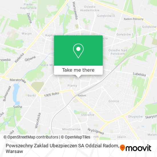 Powszechny Zaklad Ubezpieczen SA Oddzial Radom map