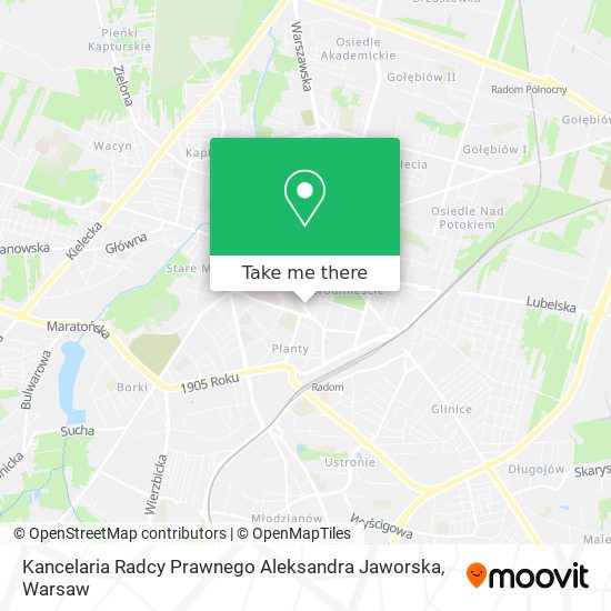 Kancelaria Radcy Prawnego Aleksandra Jaworska map