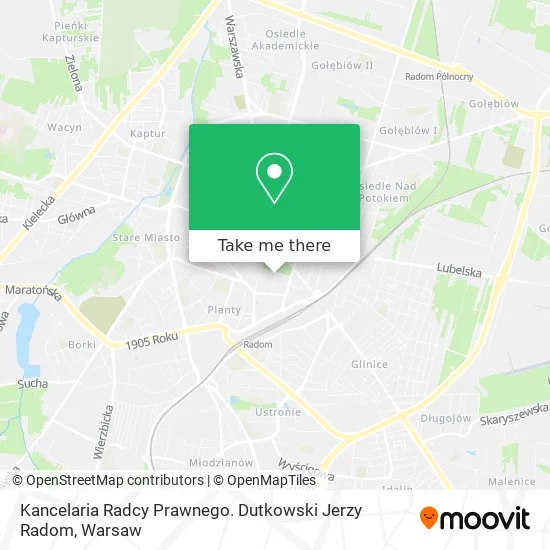 Карта Kancelaria Radcy Prawnego. Dutkowski Jerzy Radom