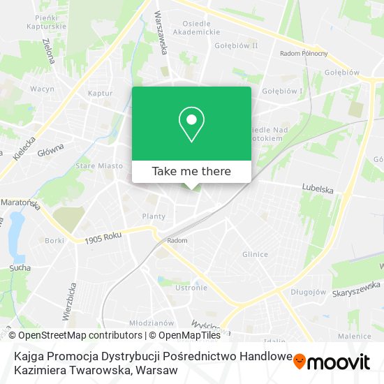 Kajga Promocja Dystrybucji Pośrednictwo Handlowe Kazimiera Twarowska map