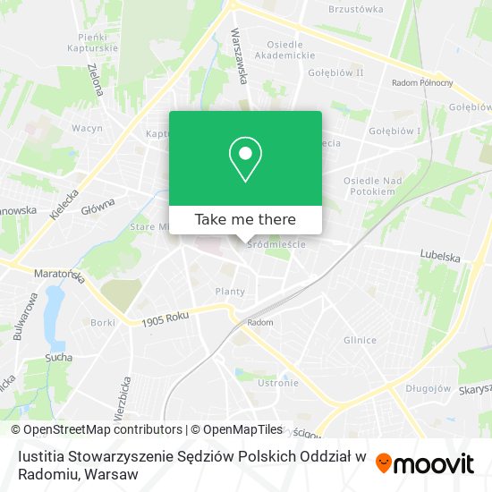 Iustitia Stowarzyszenie Sędziów Polskich Oddział w Radomiu map