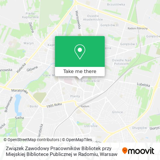 Związek Zawodowy Pracowników Bibliotek przy Miejskiej Bibliotece Publicznej w Radomiu map