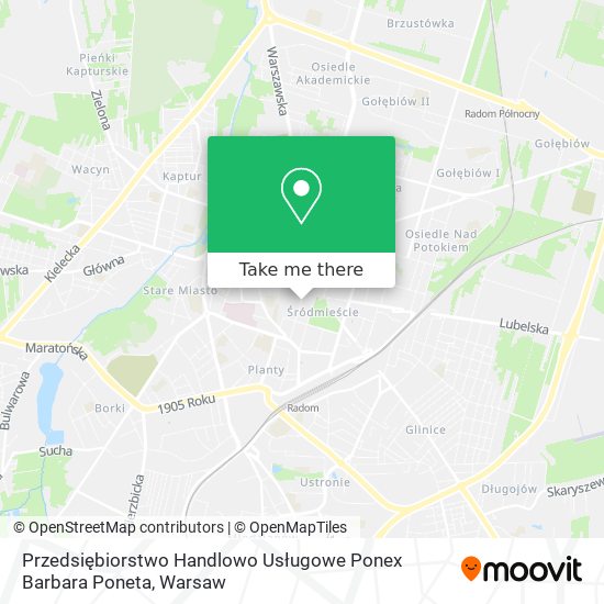 Przedsiębiorstwo Handlowo Usługowe Ponex Barbara Poneta map