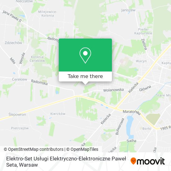 Elektro-Set Usługi Elektryczno-Elektroniczne Paweł Seta map