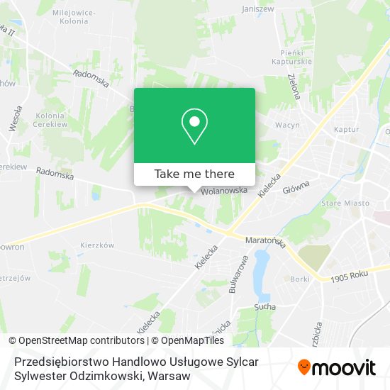 Przedsiębiorstwo Handlowo Usługowe Sylcar Sylwester Odzimkowski map