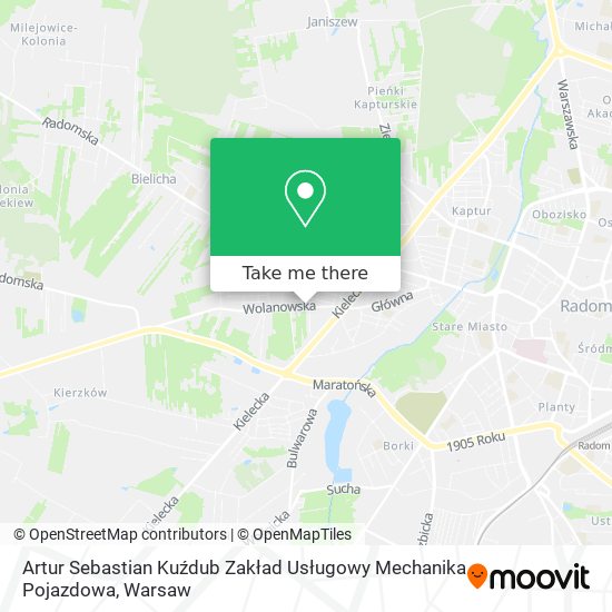 Artur Sebastian Kuźdub Zakład Usługowy Mechanika Pojazdowa map