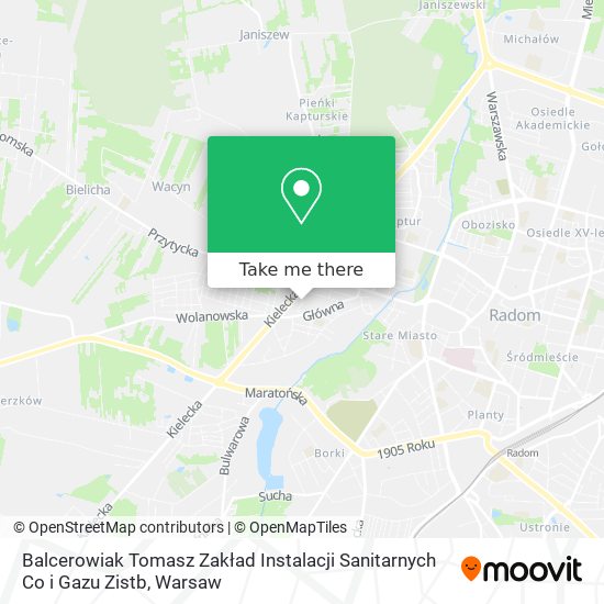 Balcerowiak Tomasz Zakład Instalacji Sanitarnych Co i Gazu Zistb map