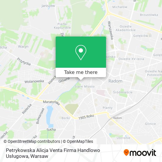 Petrykowska Alicja Venta Firma Handlowo Usługowa map