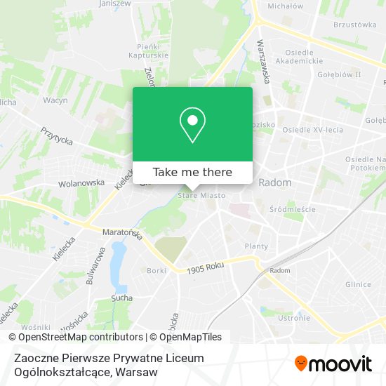 Zaoczne Pierwsze Prywatne Liceum Ogólnokształcące map