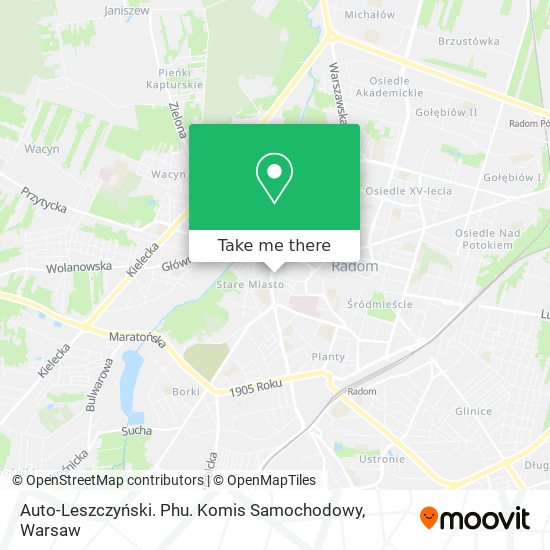 Карта Auto-Leszczyński. Phu. Komis Samochodowy